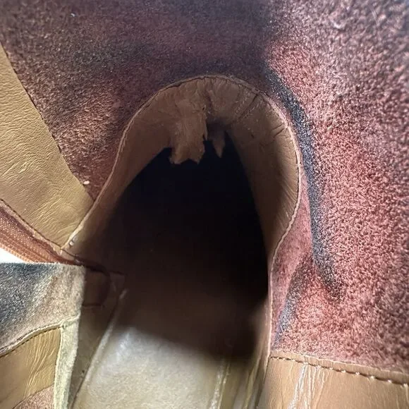 Coach Leather Ankle Boots Women’s Size 8 Brown Zip-Up Logo Turnlock Detail - Picture 10 of 11